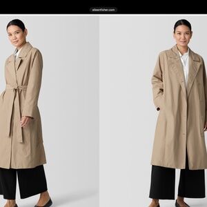 Eileen Fisher Light Cotton Nylon Trench Coat